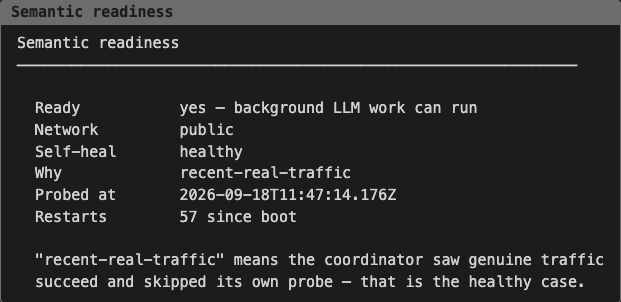 Semantic readiness popup