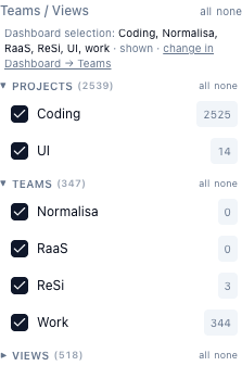 Viewer Teams rail